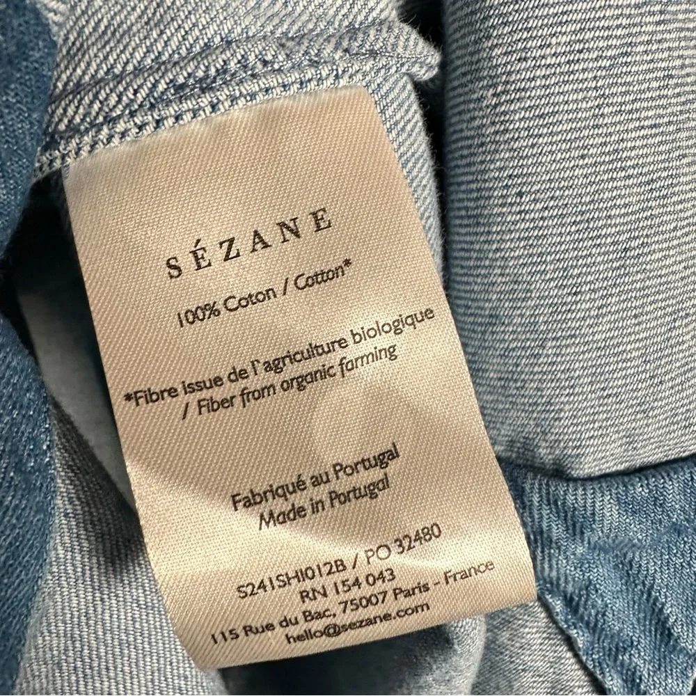 SÉZANE Max Denim Long Sleeve Button Down Shirt - Picture 12 of 15